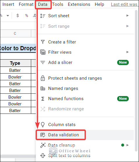 apply data validation